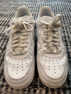Men's White AF1 Leather Sneakers by Nike - Low-Top Casual